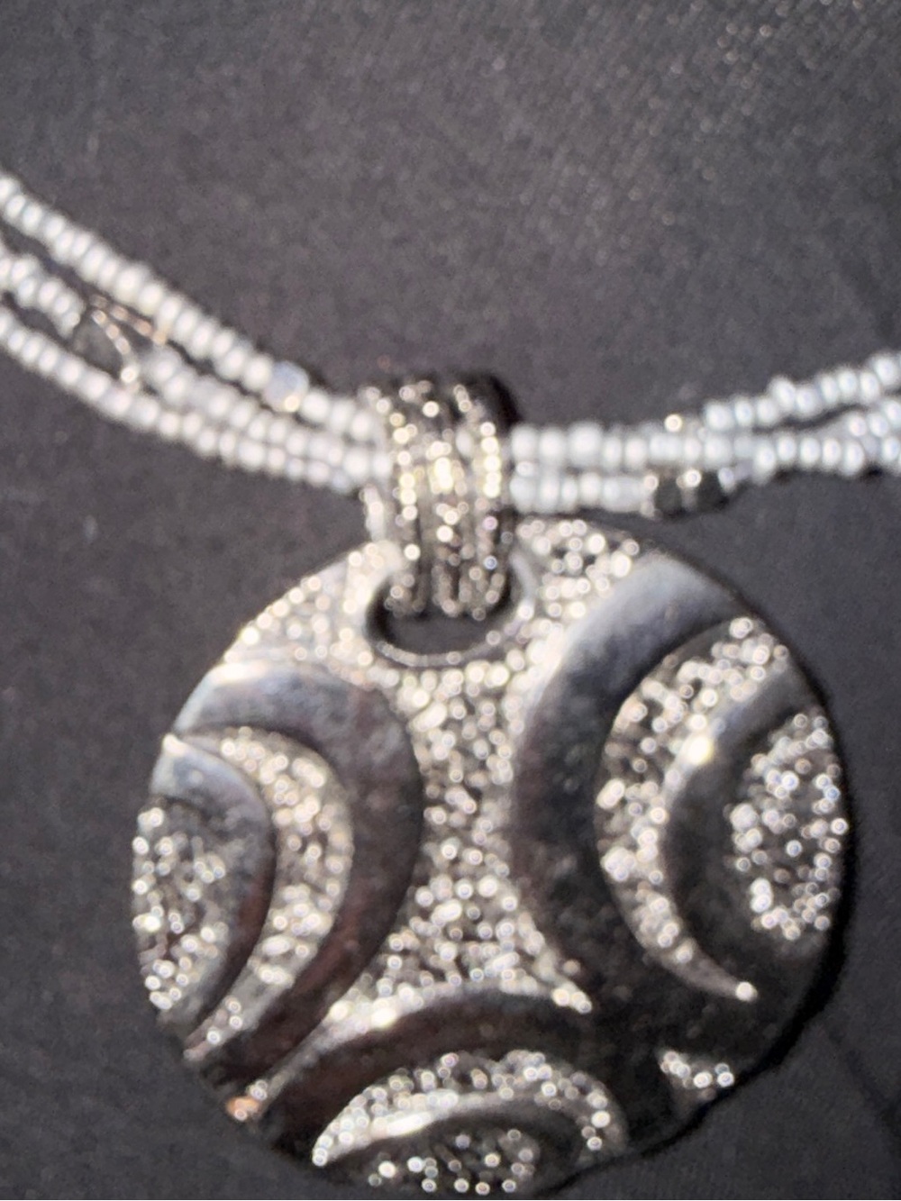 Lia Sophia "Synergy" Pendant Gray Beaded
Statement Necklace
